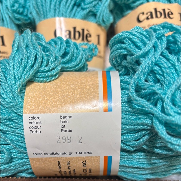 Vintage “Ornaghi Filati” Egyptian Cotton made in Italy. 7 Skeins, color: Teal - Picture 5 of 6